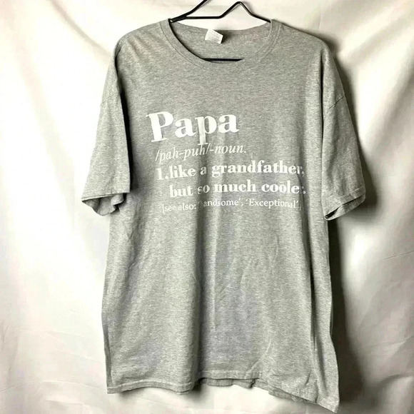 FRUIT OF THE LOOM HD COTTON MENS SIZE XL GRAY PAPA GRANDFATHER DEFINITION - Picture 1 of 7